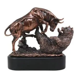 Wall Street Stock Market Bronze Electroplated Resin Sculpture