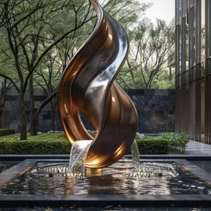 Udendørs Urban Dekorativ Cirkel i poleret rustfrit stål Stor skulptur