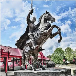 Custom Stainless Steel Knight Statue Life Size Solider with Sword Sculptures (Estátua de Cavaleiro em Aço Inoxidável Personalizada)