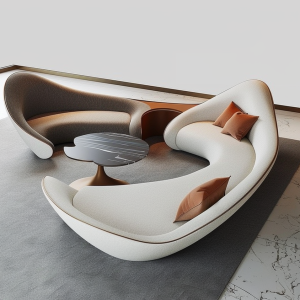 Sofa Kreatif Berbentuk Tak Beraturan | Furnitur Cetak 3D Khusus