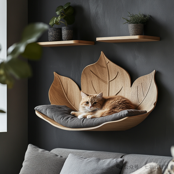 Wall-Mounted Leaf-Shaped Pet House | Custom 3D-Printed Furniture - Billede 10