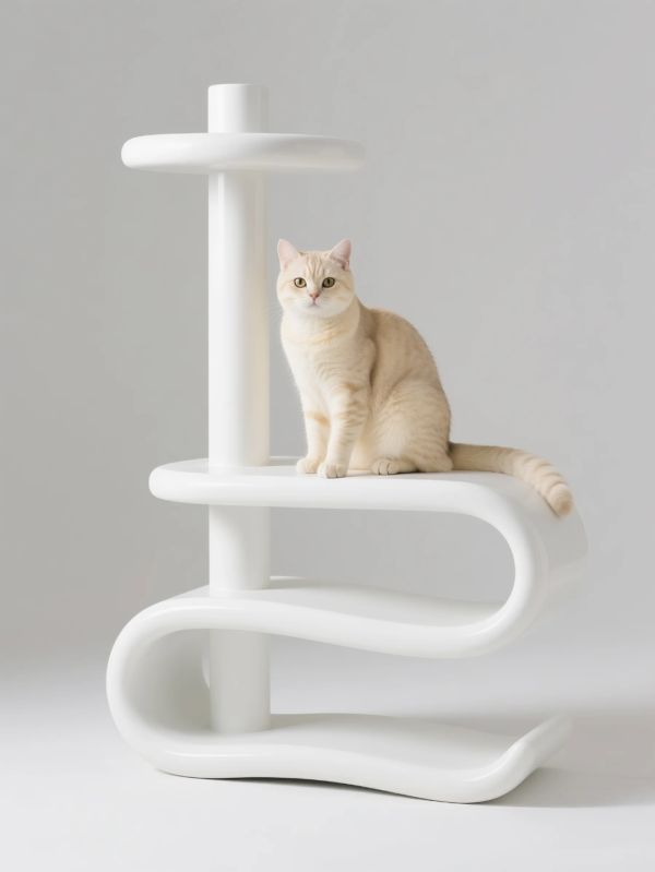 Modern-Style Irregular Cat Tree and Cat House | Custom 3D-Printed Furniture - 이미지 8