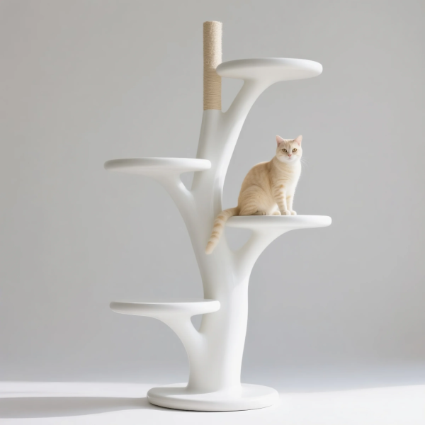 Modern-Style Irregular Cat Tree and Cat House | Custom 3D-Printed Furniture - 이미지 3