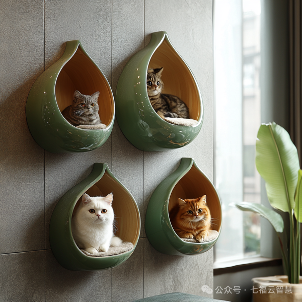 Wall-Mounted Leaf-Shaped Pet House | Custom 3D-Printed Furniture - Billede 8